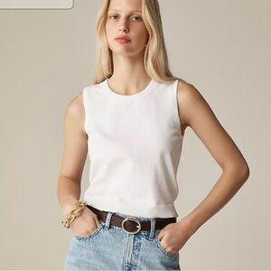 J Crew bright white Egyptian cotton shell